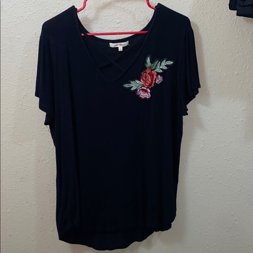 black flowy shirt